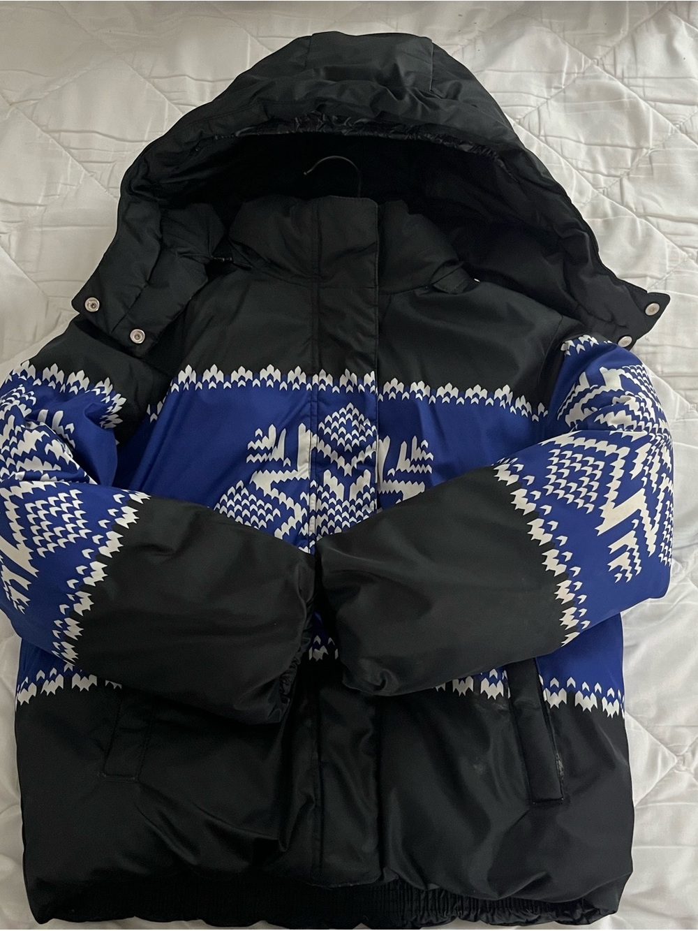 Polo Ralph Lauren Puffer Jacket with White Snowflake Pattern